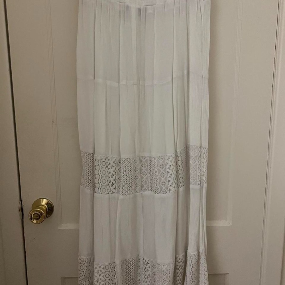 Joe B White Lace Detail Maxi Skirt